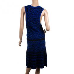 Pre Owned Alexander McQueen Leopard Knitted Jacquard Dress
