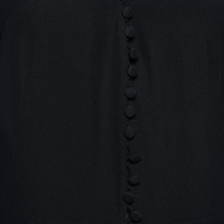 Pre Owned Alexander McQueen Black Crepe Sheer Sleeve Wide Leg Jumpsuit M