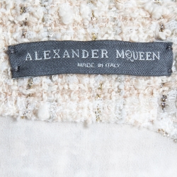 Alexander McQueen Cream Tweed Handkerchief-Hem Dress S