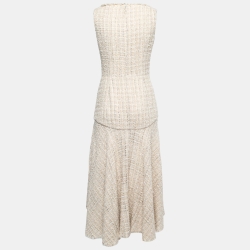 Alexander McQueen Cream Tweed Handkerchief-Hem Dress S
