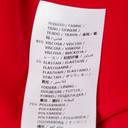 Pre Owned Alexander McQueen Red Jersey Embellished Long Sleeve V-Neck Gown L