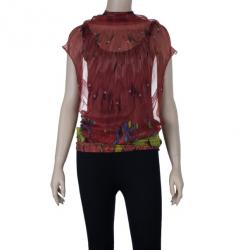 مملوكة مسبقًا Alexander McQueen Multicolour Printed Silk Top S