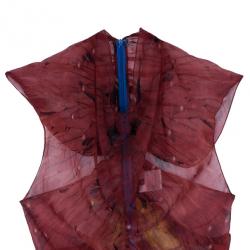 مملوكة مسبقًا Alexander McQueen Multicolour Printed Silk Top S