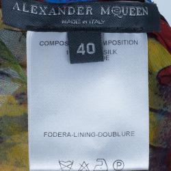 مملوكة مسبقًا Alexander McQueen Multicolour Printed Silk Top S