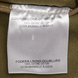 Pre Owned Alexander McQueen Olive Green Cotton Peplum Blazer S