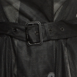 Pre Owned Alexander McQueen Black Tulle Trench Coat S