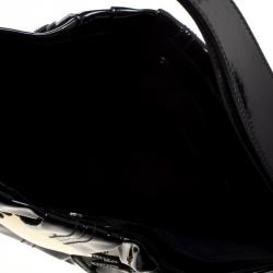 Pre Owned Alexander McQueen Black Patent Leather Clover Hobo