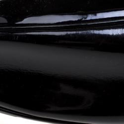 Pre Owned Alexander McQueen Black Patent Leather Clover Hobo