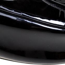 Pre Owned Alexander McQueen Black Patent Leather Clover Hobo