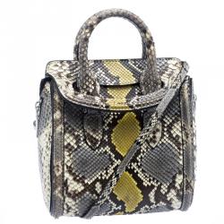Pre Owned Alexander McQueen Multicolor Python Mini Heroine Shoulder Bag
