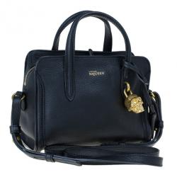 مملوكة مسبقًا Alexander McQueen Black Leather Mini Padlock Tote