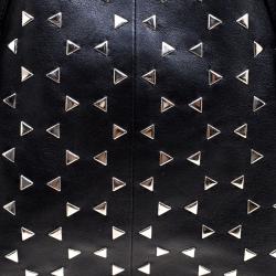Alexander McQueen Black Leather Triangle Studded De Manta Tote