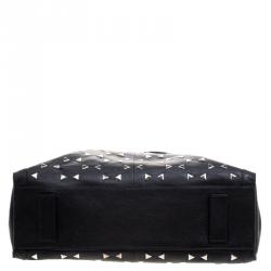 Alexander McQueen Black Leather Triangle Studded De Manta Tote
