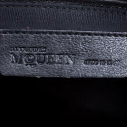 Alexander McQueen Black Leather Triangle Studded De Manta Tote
