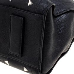 Alexander McQueen Black Leather Triangle Studded De Manta Tote