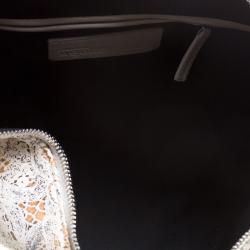 Pre Owned Alexander McQueen White Printed Satin Medium De Manta Clutch