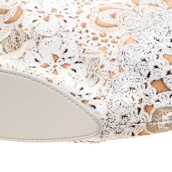 Pre Owned Alexander McQueen White Printed Satin Medium De Manta Clutch