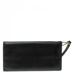 Alexander McQueen Black Leather Trifold Continental Wallet