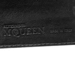 Alexander McQueen Black Leather Trifold Continental Wallet