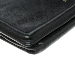 Alexander McQueen Black Leather Trifold Continental Wallet