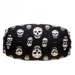 Alexander McQueen Black Skull Print Canvas Tote