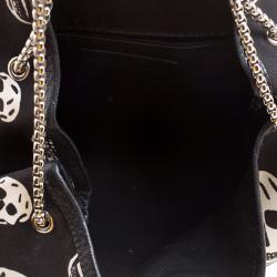 Alexander McQueen Black Skull Print Canvas Tote