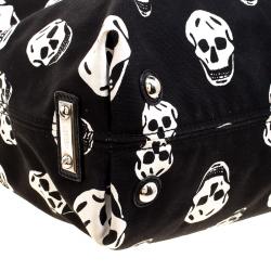Alexander McQueen Black Skull Print Canvas Tote