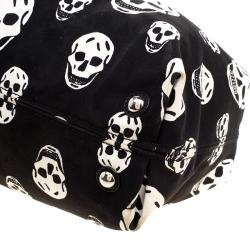 Alexander McQueen Black Skull Print Canvas Tote