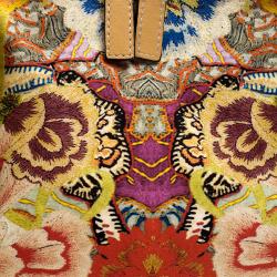 Pre Owned Alexander McQueen Multicolor Floral Print Satin Medium De Manta Clutch