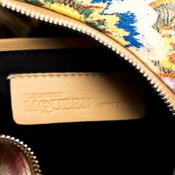 Pre Owned Alexander McQueen Multicolor Floral Print Satin Medium De Manta Clutch