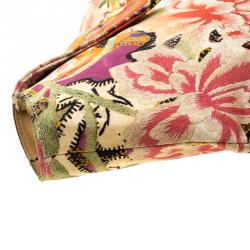 Pre Owned Alexander McQueen Multicolor Floral Print Satin Medium De Manta Clutch