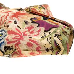 Pre Owned Alexander McQueen Multicolor Floral Print Satin Medium De Manta Clutch