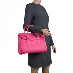 Pre Owned Alexander McQueen Pink Leather Small Heroine Satchel
