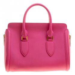 Pre Owned Alexander McQueen Pink Leather Small Heroine Satchel