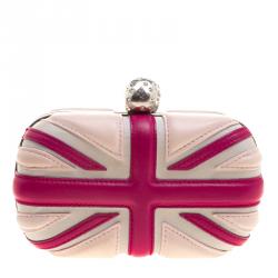 Pre Owned Alexander McQueen Multicolor Leather Britannia Skull Box Clutch