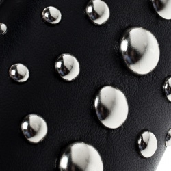 Alexander McQueen Black Leather Studded Skull Knuckle Box Clutch