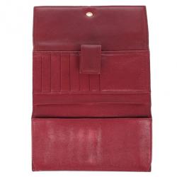 مملوكة مسبقًا Alexander McQueen Red Leather Skull Continental Wallet