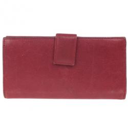 مملوكة مسبقًا Alexander McQueen Red Leather Skull Continental Wallet