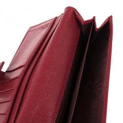 مملوكة مسبقًا Alexander McQueen Red Leather Skull Continental Wallet