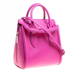 Pre Owned Alexander McQueen Pink Leather Small Heroine Satchel