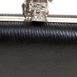 Alexander McQueen Black Leather Skull Box Clutch
