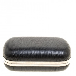 Alexander McQueen Black Leather Skull Box Clutch