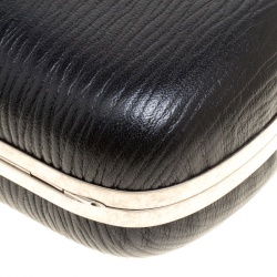 Alexander McQueen Black Leather Skull Box Clutch