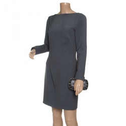 Pre Owned Alexander McQueen Black Leather Skull Studded Brittania Clutch