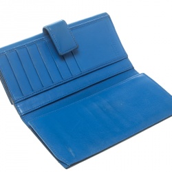 Alexander McQueen Blue Leather Skull Wallet