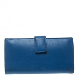 Alexander McQueen Blue Leather Skull Wallet