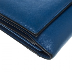 Alexander McQueen Blue Leather Skull Wallet