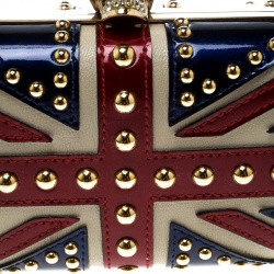 Pre Owned Alexander McQueen Multicolor Leather Britannia Skull Box Clutch