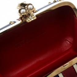 Pre Owned Alexander McQueen Multicolor Leather Britannia Skull Box Clutch