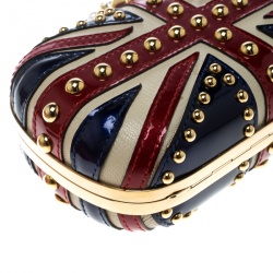 Pre Owned Alexander McQueen Multicolor Leather Britannia Skull Box Clutch